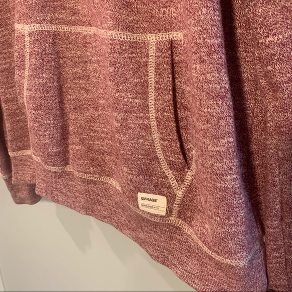 Garage Burgundy Heathered Hoodie - Picture 3 of 4